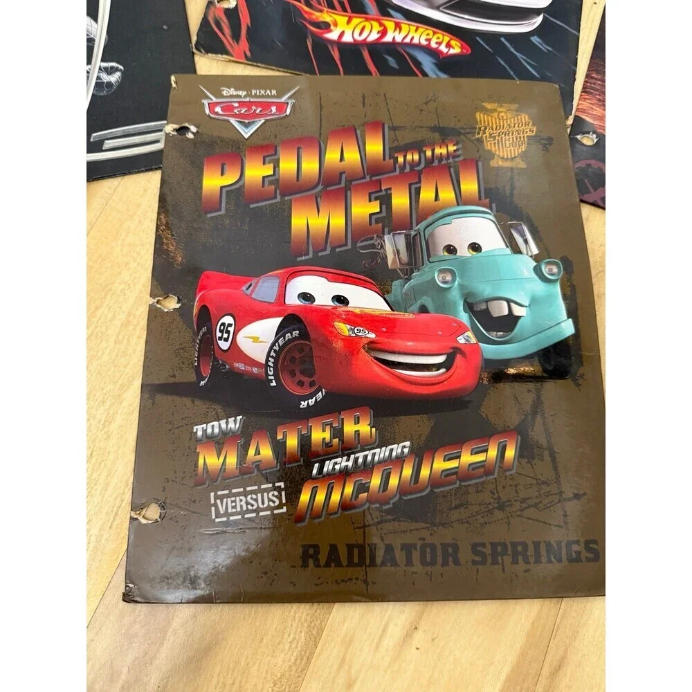 Set of 4 Action & Movie-Themed Folders (Spider-Man, Cars, Hot Wheels, Pirates)
